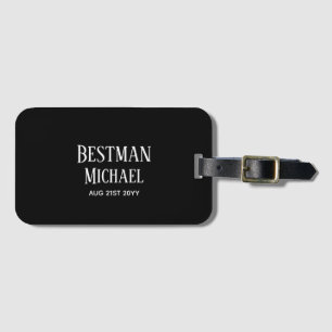 BUDGET Bestman Groomsman GIFTS Classic Black Bagagebricka