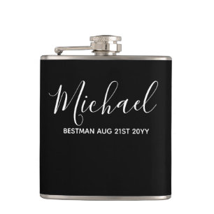 BUDGET Bestman Groomsman GIFTS Classic Black Fickplunta