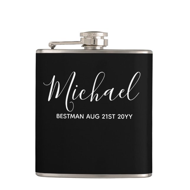 BUDGET Bestman Groomsman GIFTS Classic Black Fickplunta (Framsidan)