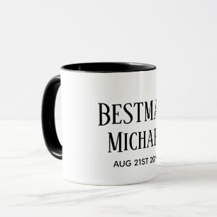 BUDGET Bestman Groomsman GIFTS Classic Black Mugg