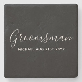 BUDGET Bestman Groomsman GIFTS Classic Black Stenunderlägg