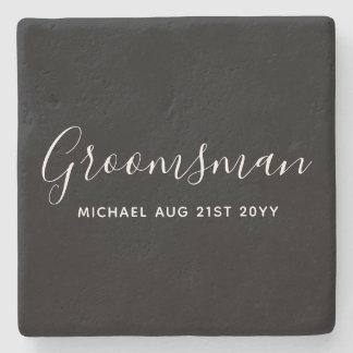 BUDGET Bestman Groomsman GIFTS Classic Black Stenunderlägg