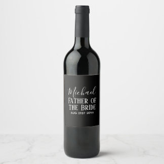 BUDGET Bestman Marskalkars Gifts Black White Vinflaska Etikett