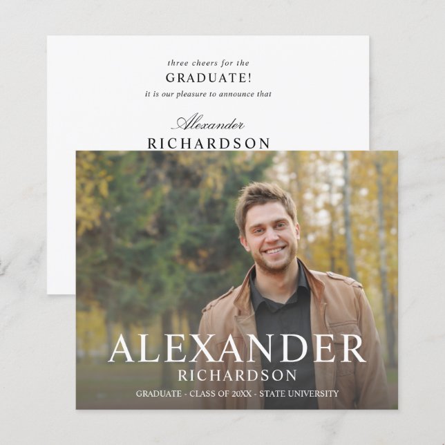 Budget Big Mod Namn Photo Studenten Announce (Fram/baksida)