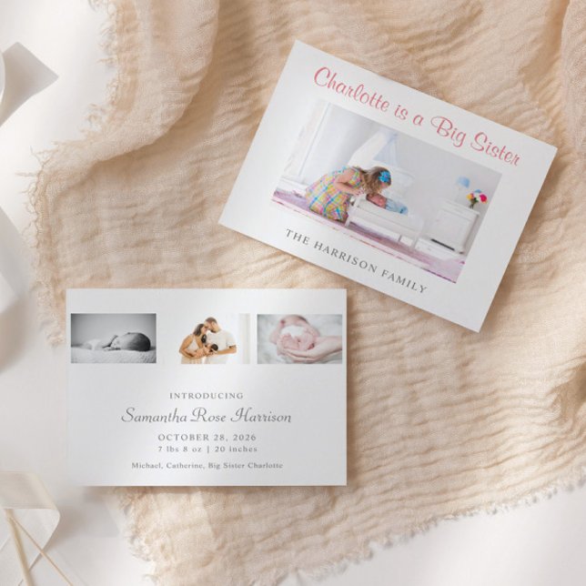 Budget Big Sister Photo Nyfödd bebis meddelande (Skapare uppladdad)