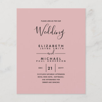 Budget Bilingual Spain BODA English Bröllop Flye Flygblad