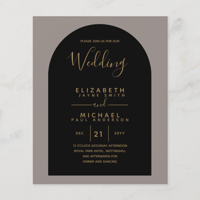 BUDGET Bilingual Spain Boda English Bröllop Flygblad (Framsidan)