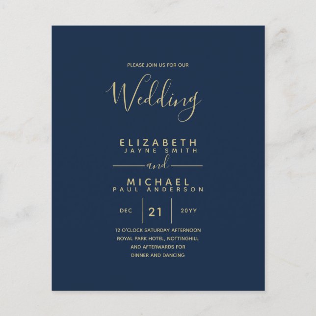 BUDGET Bilingual Spain Boda English Bröllop Flygblad (Framsidan)