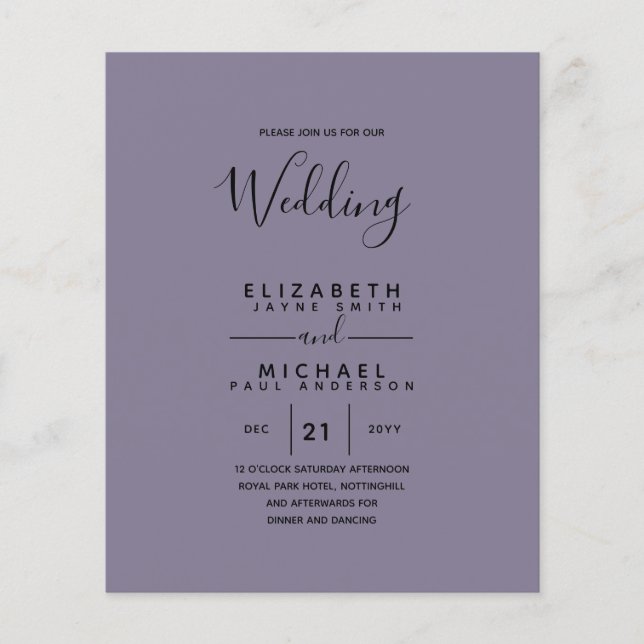 BUDGET Bilingual Spain Boda English Bröllop Flygblad (Framsidan)
