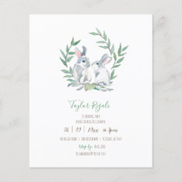 Budget Birthday bjudande Woodland Bunny Flygblad