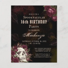 Budget Birthday Skull- och Ro Party-inbjudan
