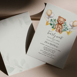Budget Björn Baby Shower Eucalyptus Inbjudan