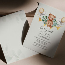 Budget Björn Baby Shower Eucalyptus Inbjudan