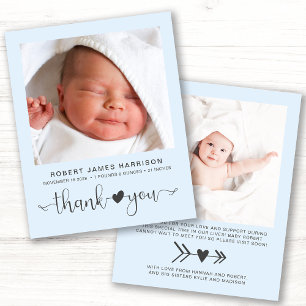 Budget Blå Baby Pojke Foto Födelse Tillkännagivand