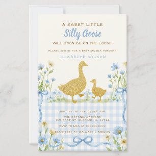 Budget Blå Band Floral Dumma Gås Pojk Babyshower