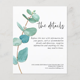 Budget Blå Eukalyptus Bröllopsinformation Detaljer