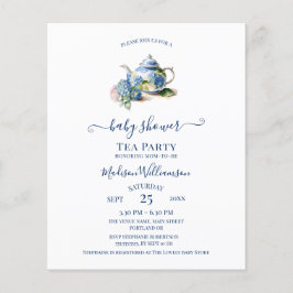 Budget Blå Hortensia Baby Shower Tekvart