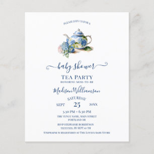 Budget Blå Hortensia Baby Shower Tekvart 