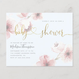 Budget Blå Körsbärsblomning Blommig Bebis Shower