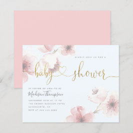 Budget Blå Körsbärsblomning Blommig Bebis Shower