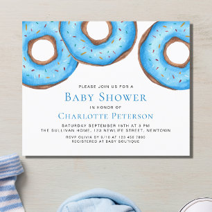 Budget Blå Munk Pojkarnas Baby Shower Inbjudan