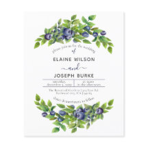 Budget blåbär botanisk bröllopsinbjudan