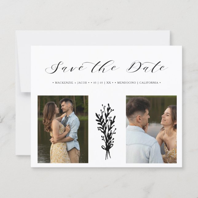 Budget Black 2 Photos Collage Wedding Branches (Framsida)