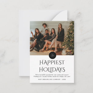BUDGET Black Company Logotyp Photo Jul Helgdag Anteckningskort
