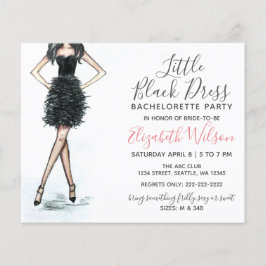 Budget Black Dress Bachelorette Party-inbjudan