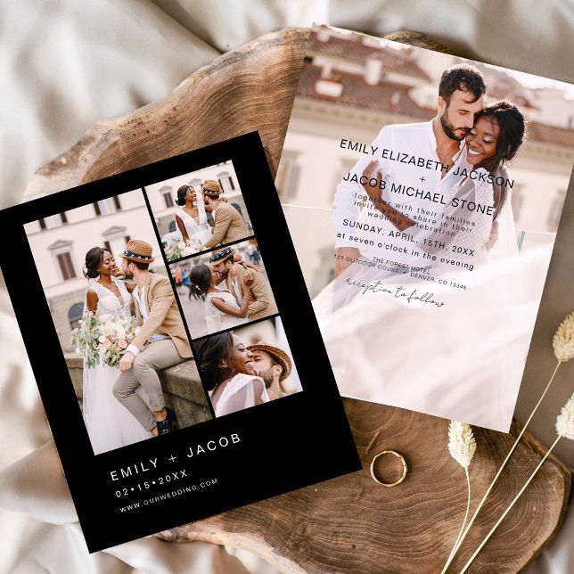 Budget Black Elegant - minimalistisk bröllopsinbju Flygblad (Skapare uppladdad)