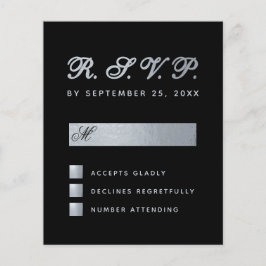 Budget Black Faux Silver Calligraphy Bröllop OSA