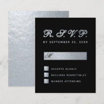 Budget Black Faux Silver Calligraphy Bröllop OSA