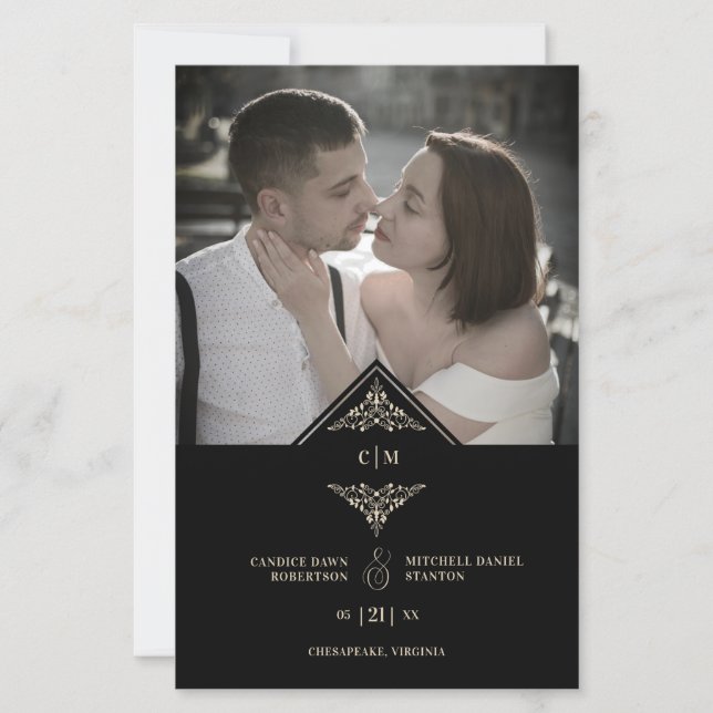 Budget Black Golden Chic Snöre Romantic par (Framsida)