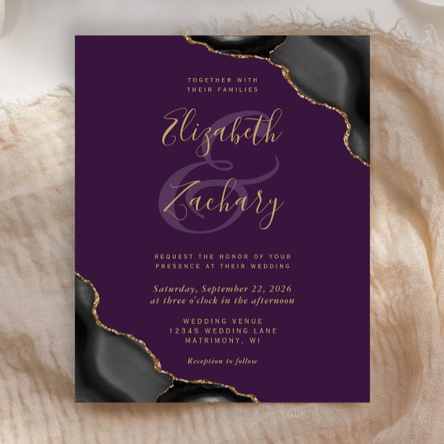 Budget Black Guld Agate Corners Lila Bröllop (Skapare uppladdad)