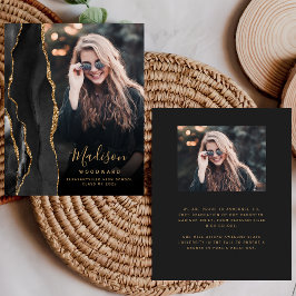 Budget Black Guld Agate Photo Grad-meddelande