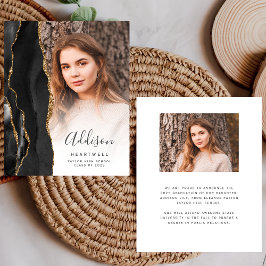 Budget Black Guld Agate Photo Grad-meddelande