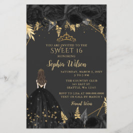 Budget Black Guld Princess SWEET 16:e inbjudan