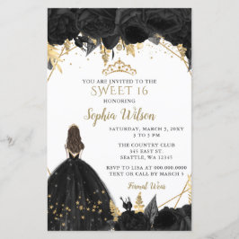 Budget Black Guld Princess SWEET 16:e inbjudan