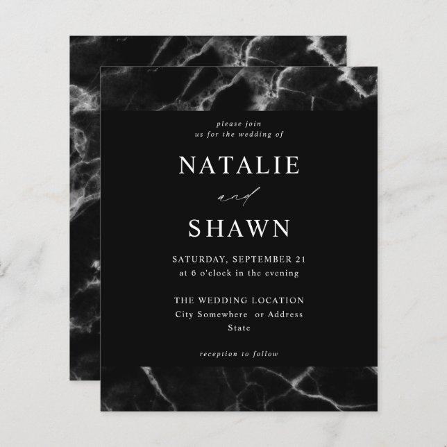 Budget Black Marble Bröllop (Fram/baksida)