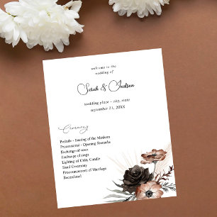 Budget Black&NaturalFloral Boho Bröllopsprogram 2