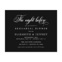Budget Black Night before Rephearsal Middag inbjud