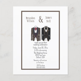 BUDGET Black och Brown Gay Couple Bröllop Flygblad