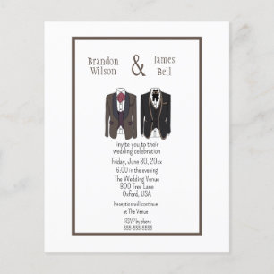BUDGET Black och Brown Gay Couple Bröllop Flygblad