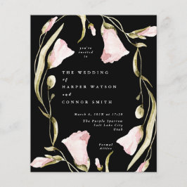 Budget Black Pampas Boho Wildblomma Bröllop Flygblad