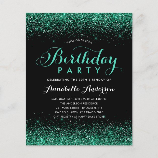 Budget Black Teal Grönt Glitter i alla åldrar föde (Framsida)