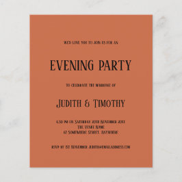 Budget Black Text Terracotta Evening Party Inbjuda