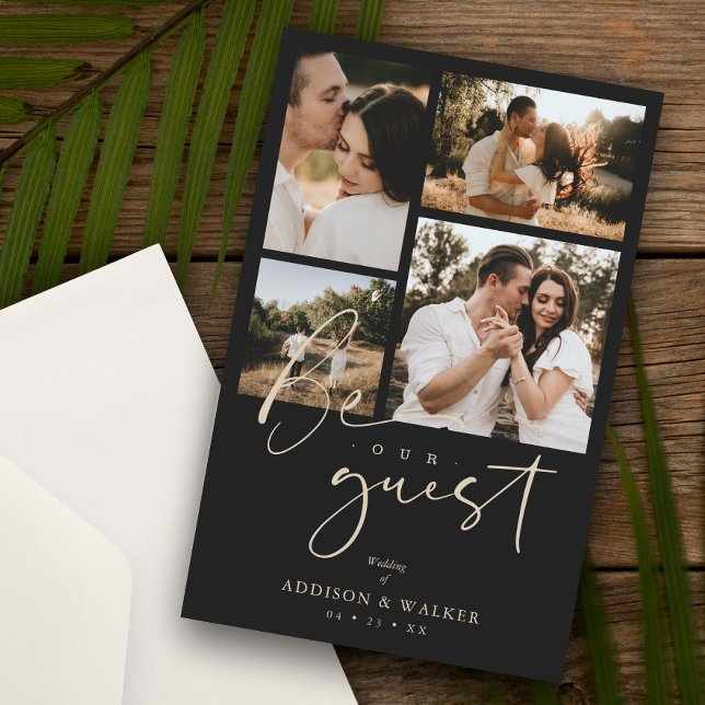 Budget Black Trendig Collage Bröllop 4 Foton (Skapare uppladdad)