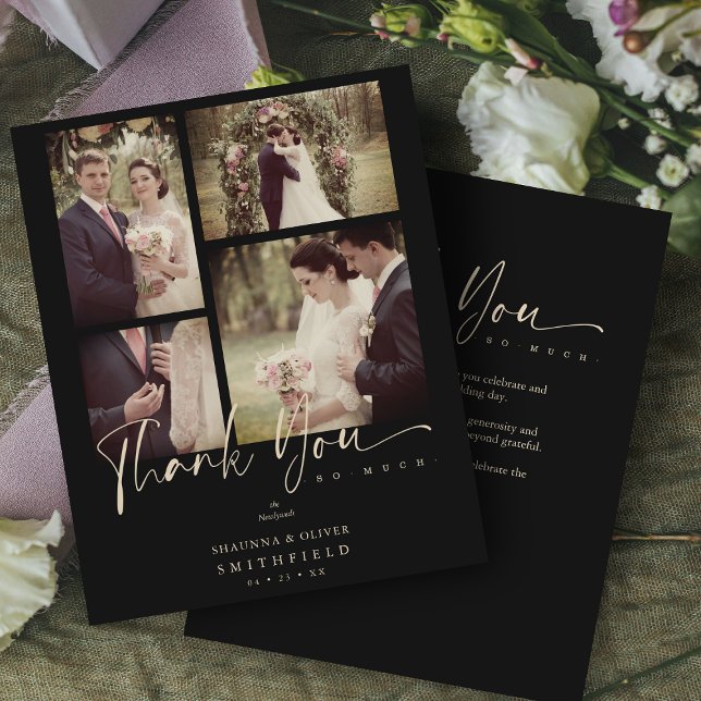 Budget Black Trendig Collage Bröllop 4 Foton - tac (Skapare uppladdad)