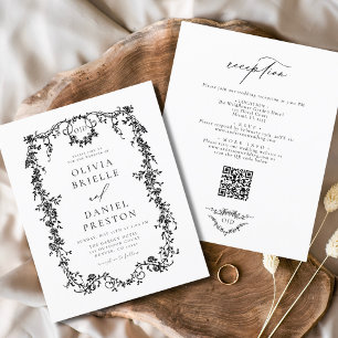Budget Black Victorian QR-kod allt i ett Bröllop