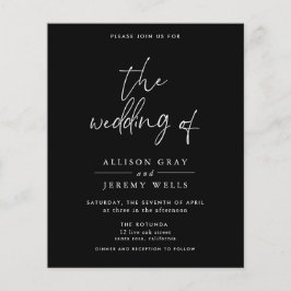 Budget Black Wedding-inbjudan Flygblad